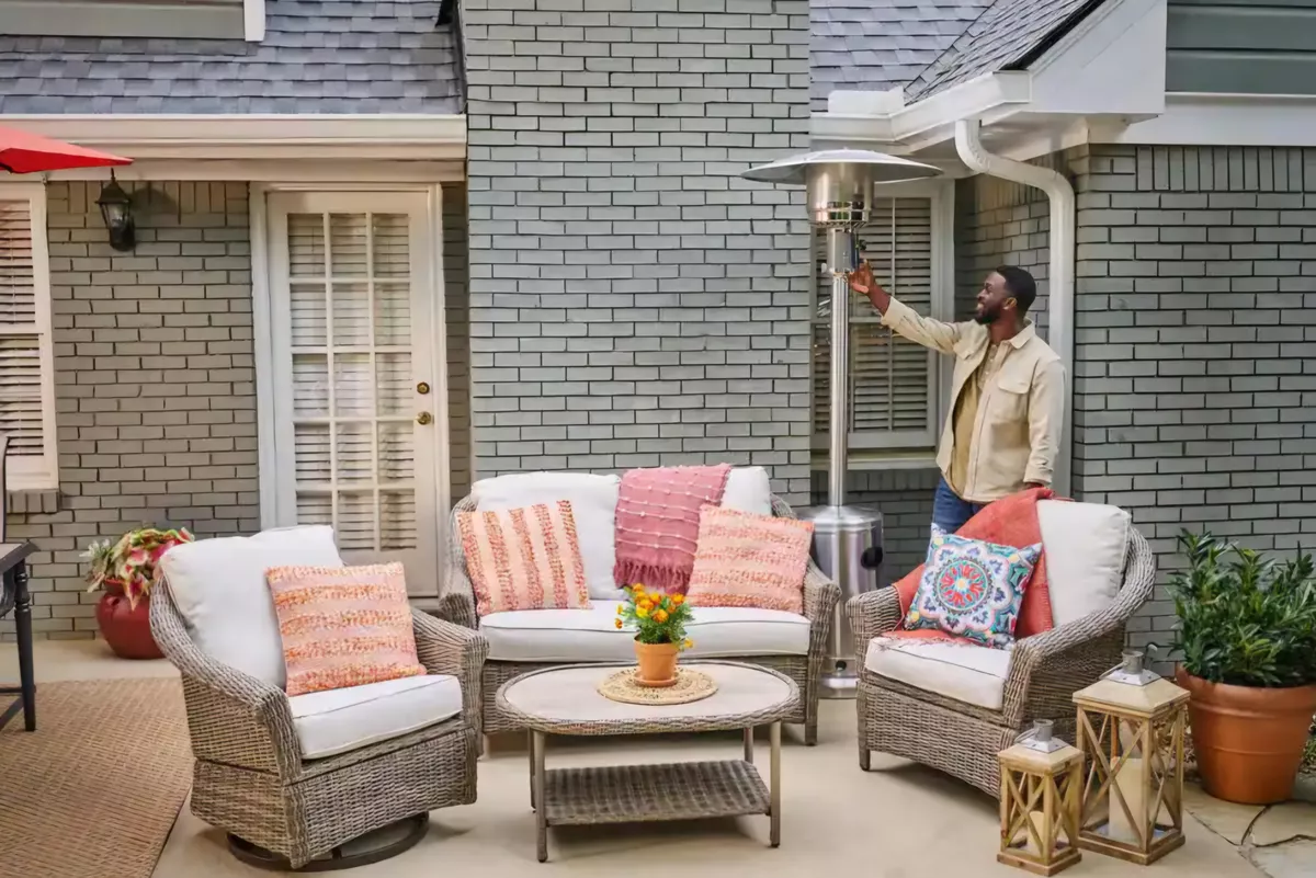 Calenton Patio Acero-inoxidable 48kbtu,con Protección Volteo