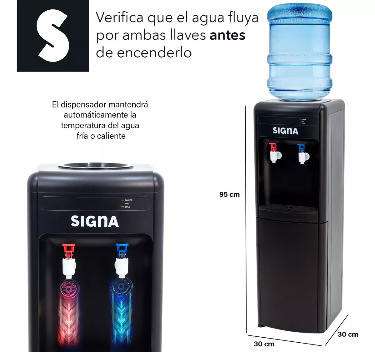 Dispensador De Agua Fría Caliente Eléctrico Garrafón 20lt