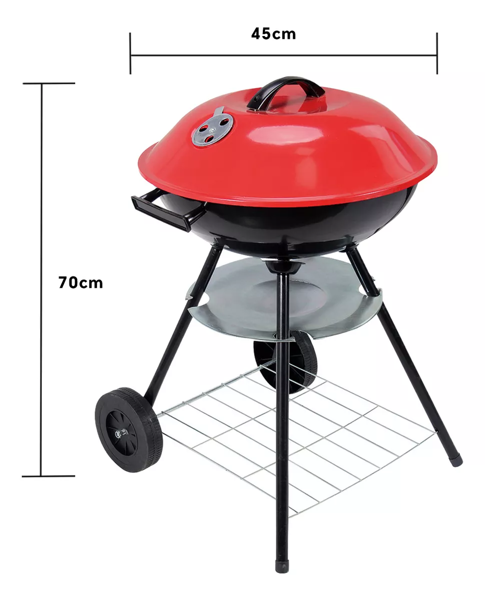 Parrilla De Barbacoa De Acero Inoxidable Redonda 70cm Movibl