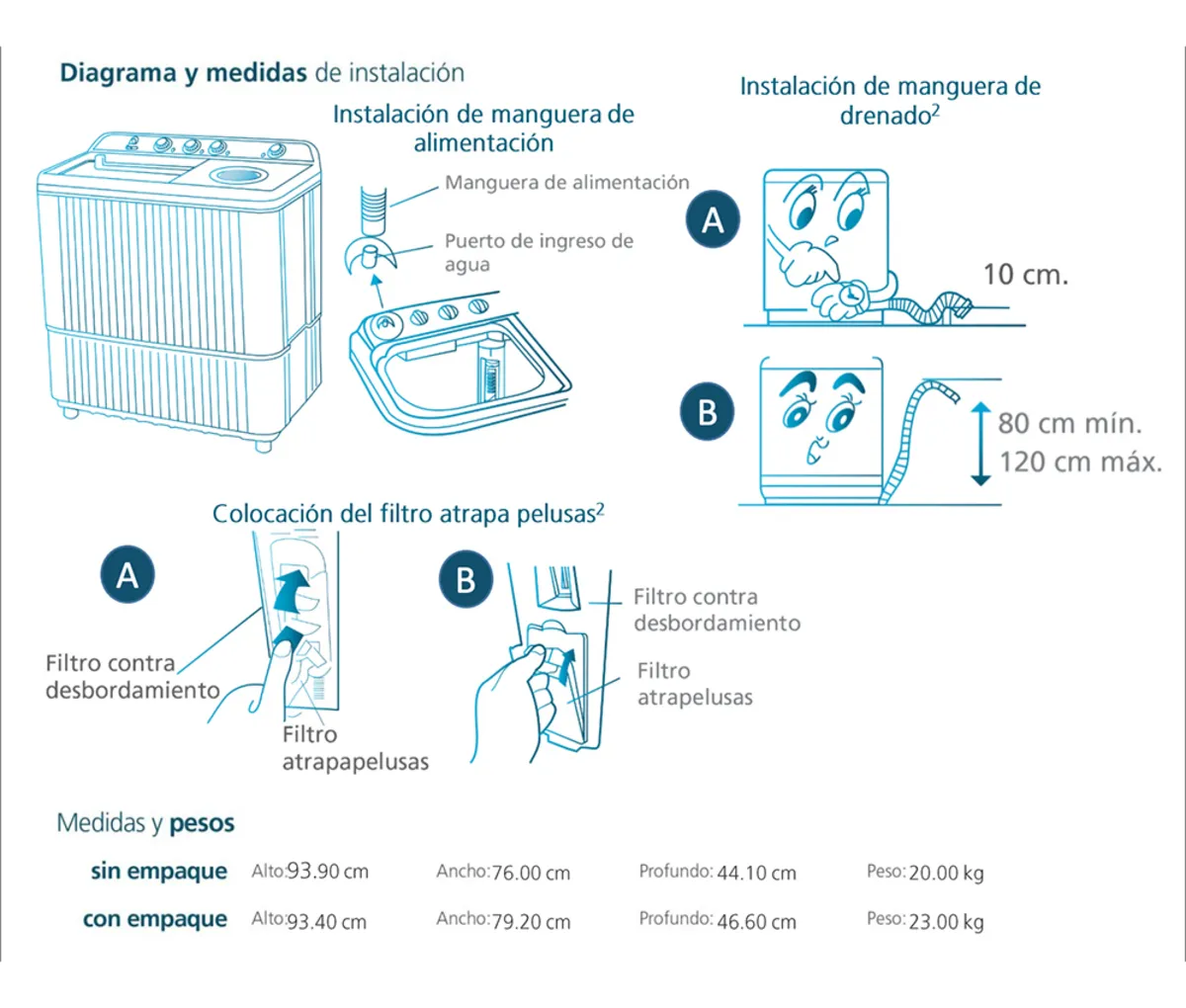 Lavadora Semi-automática 11 Kg Blanca Mabe - Lmdx1123hbab0