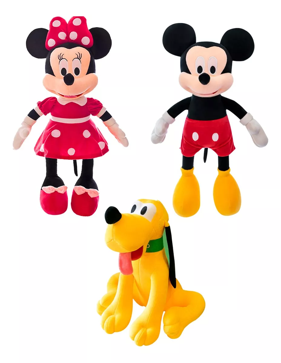 Peluche Mickey Mouse Minnie Mouse Rosa Y Brutus 3 Piezas