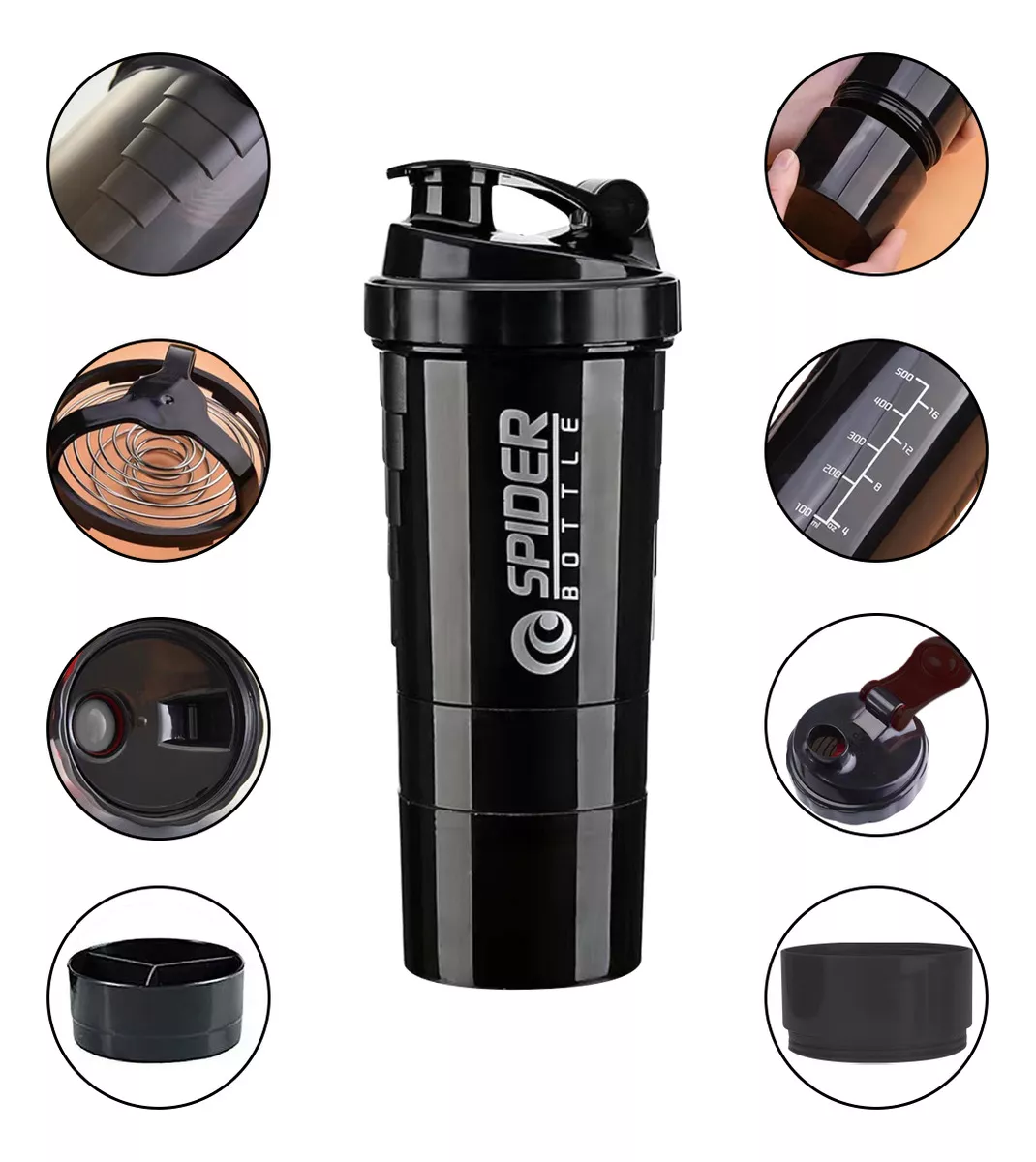 Vaso mezclador multifuncional para deportes fitness 500 ml