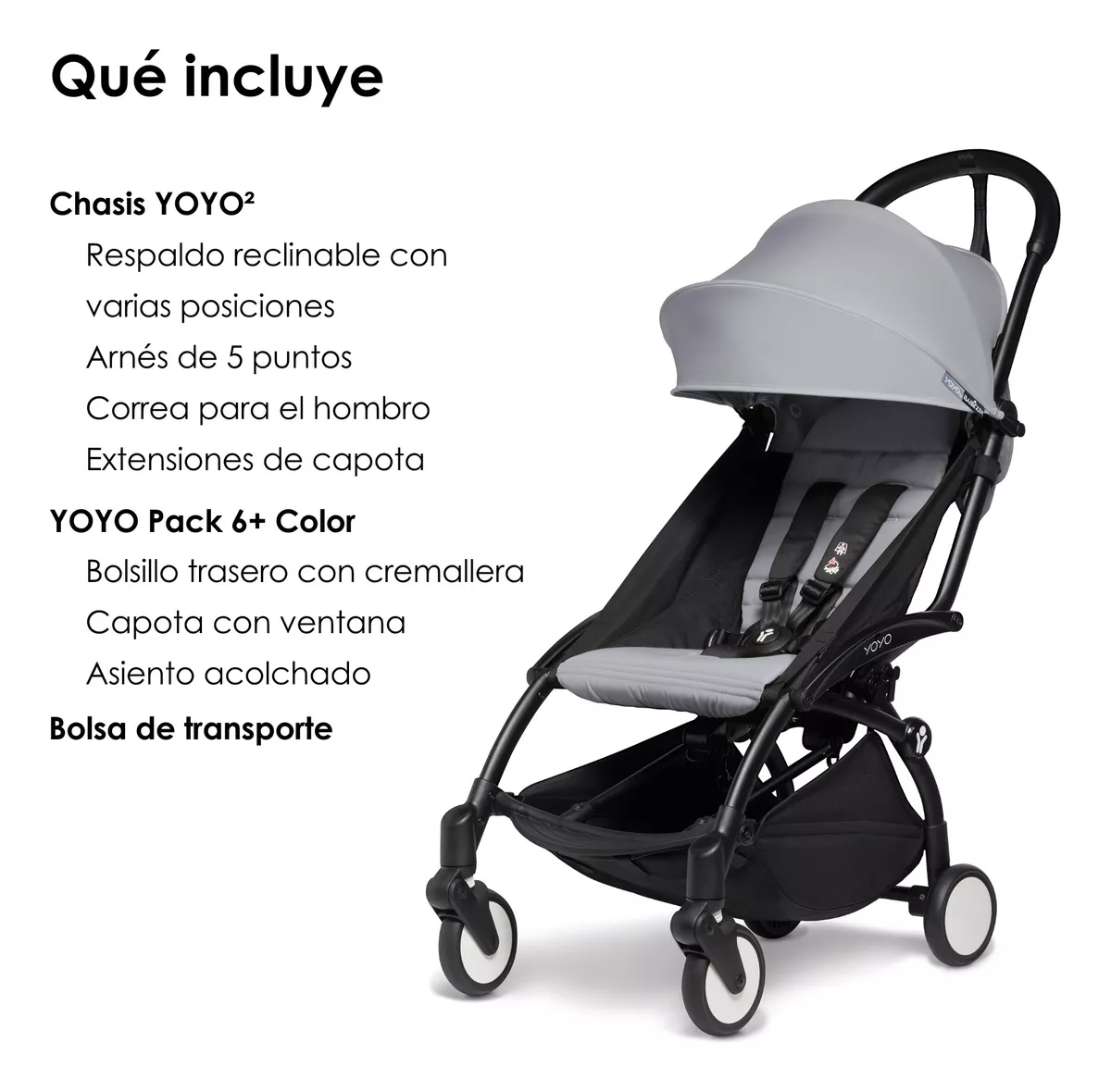Yoyo² Babyzen Chasis Negro Y Pack 6+ - Stone