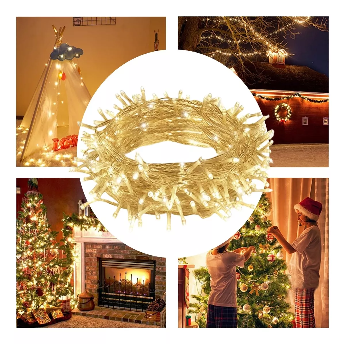 Series Luces Navidad Navideña Fiesta Árbol Bar Boda 200 Led