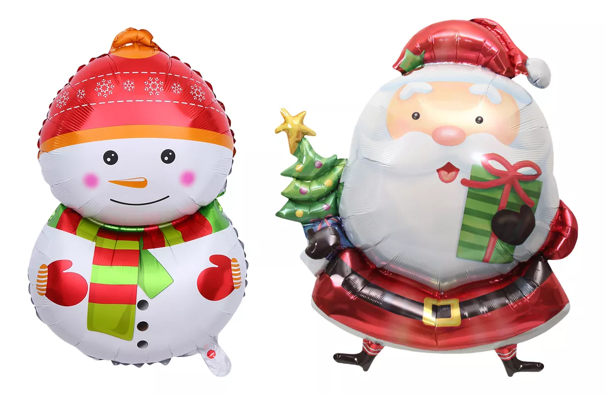 Kit Globos De Navidad Decoración De Fiesta Grandes Bastón