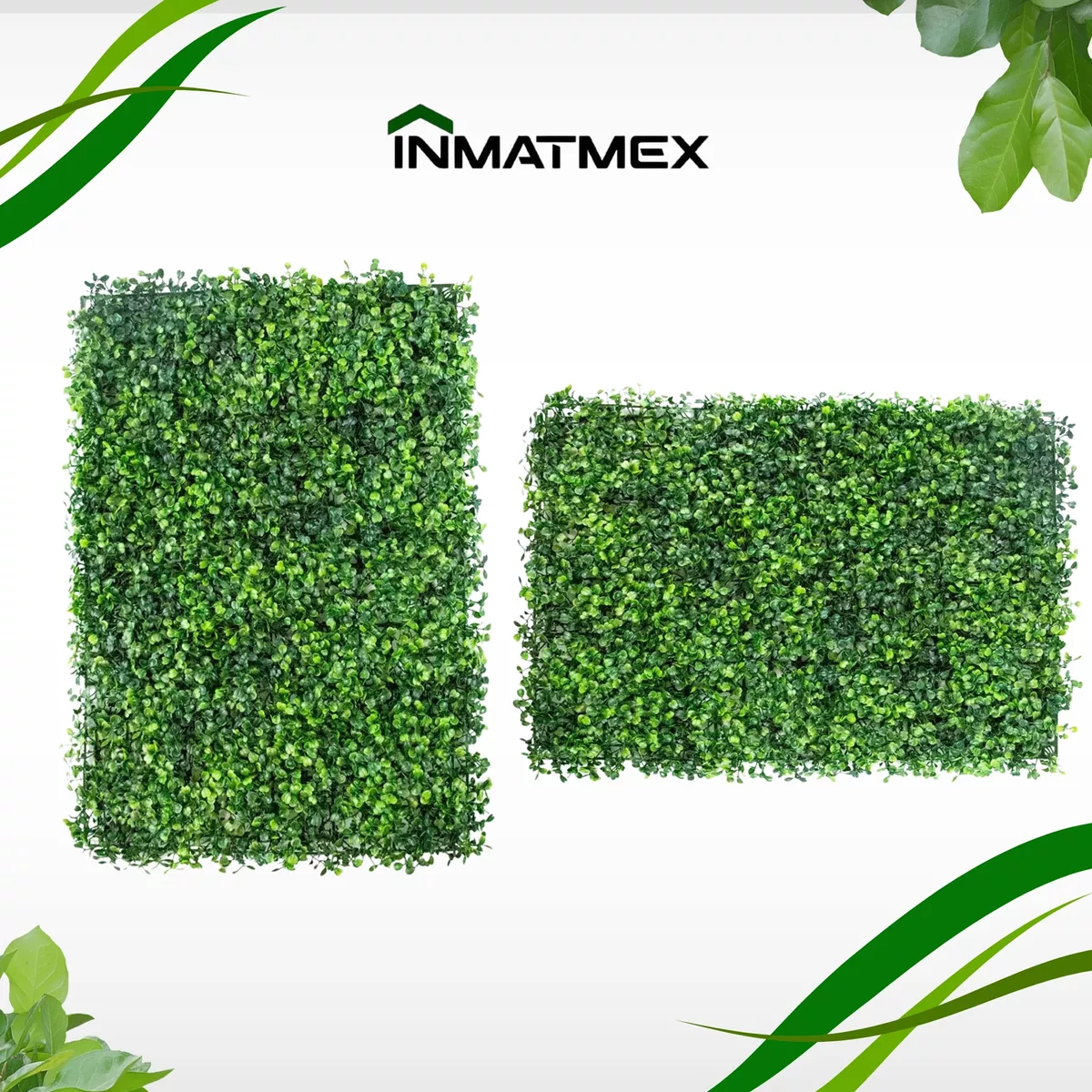 Follaje Verde Artificial Sinténtico 15 Pz 60x40 Cm Para Muro