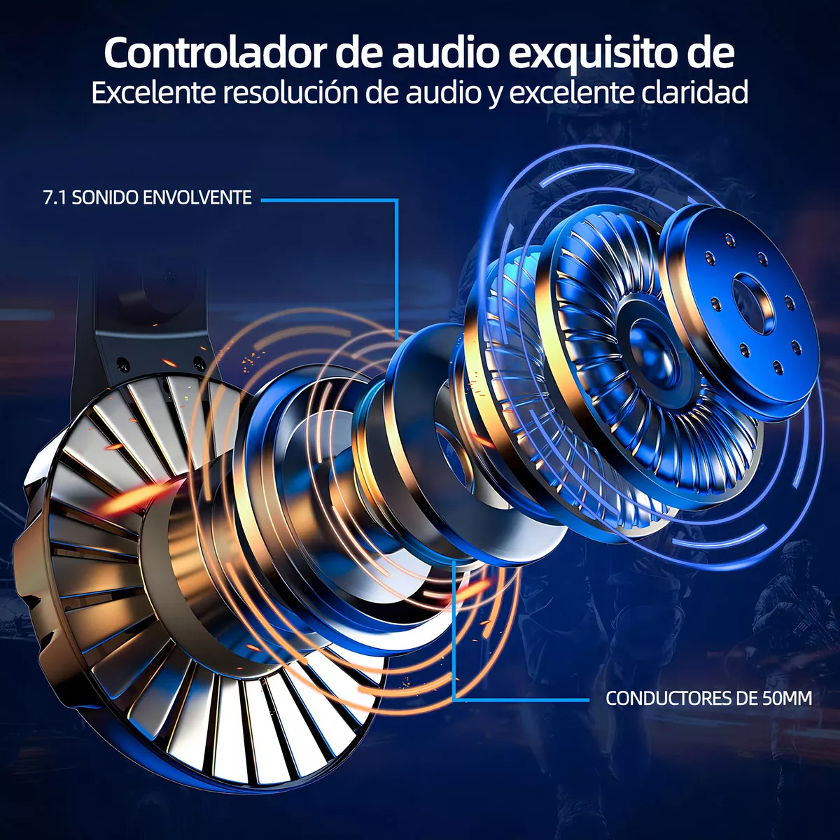 Audífonos Inalámbricos Diadema Bluetooth Gamer Headset KRIOS Bk3 Con Micrófono Luz Led Manos Libres Para Xbox Ps4 Pc