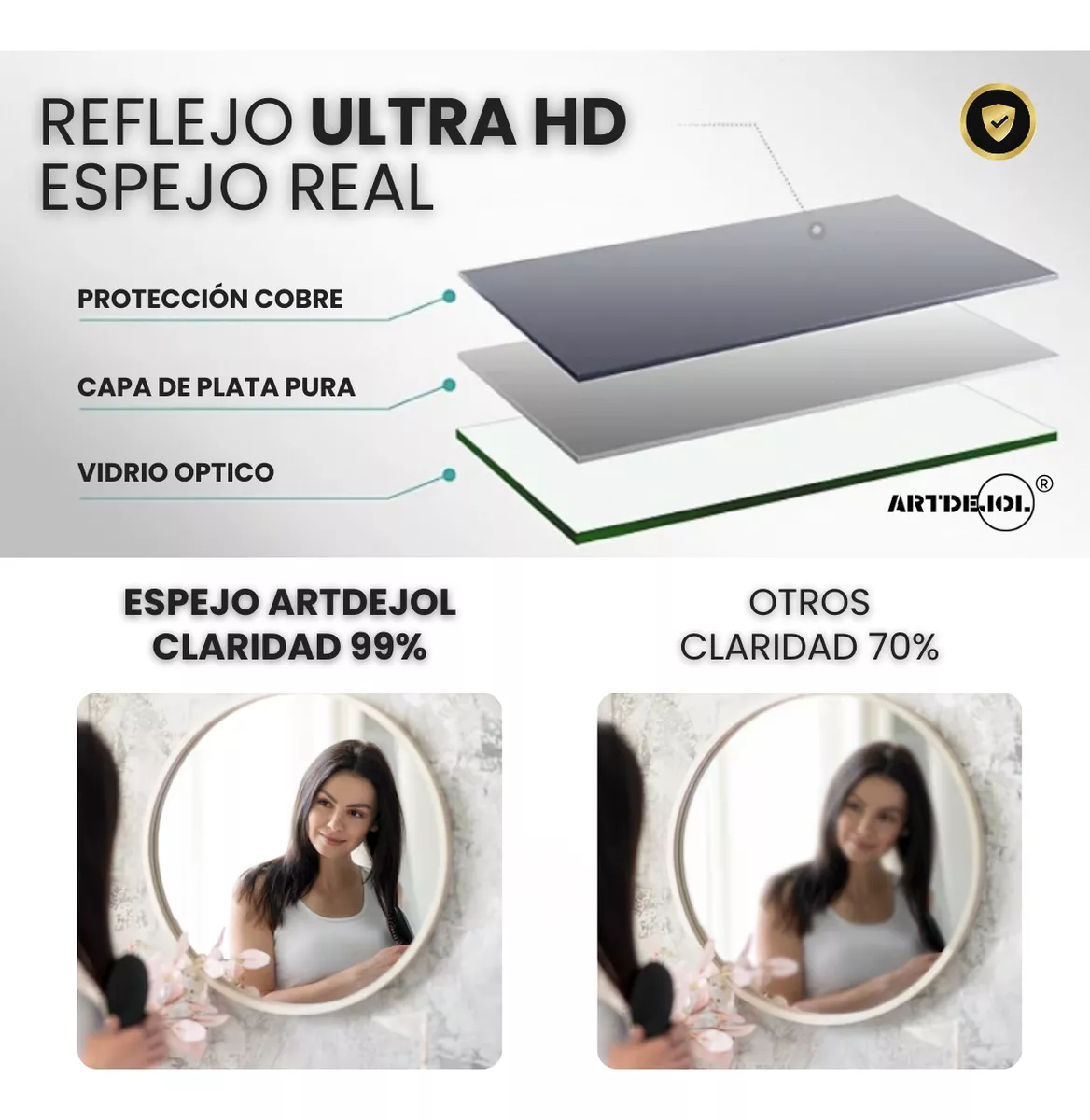 Espejo Irregular Amorfo 60 X 100 Con Led Touch Sala Elegante