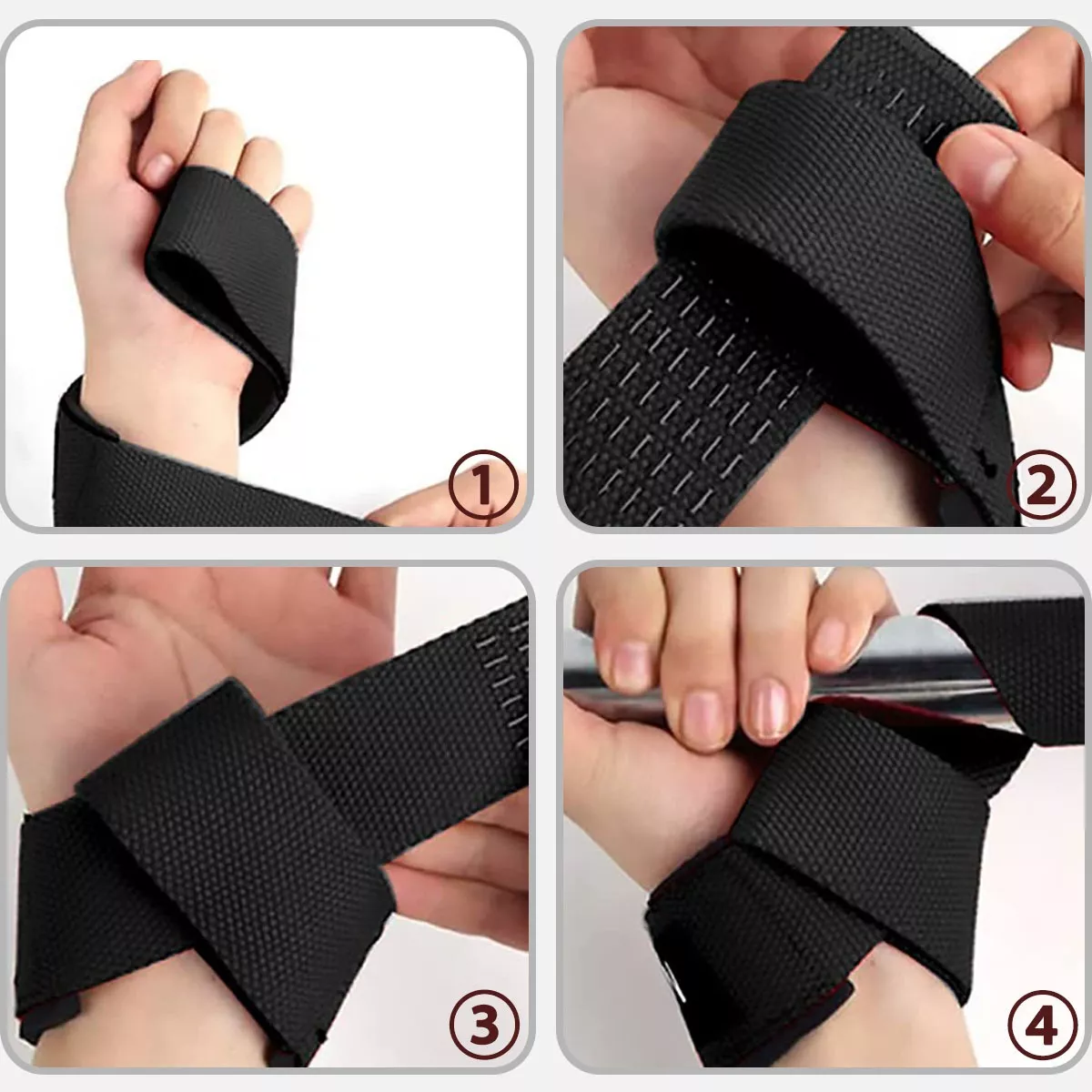 2 Pares Straps Muñequera Gym Crossfit Pesas Lifting Fitness