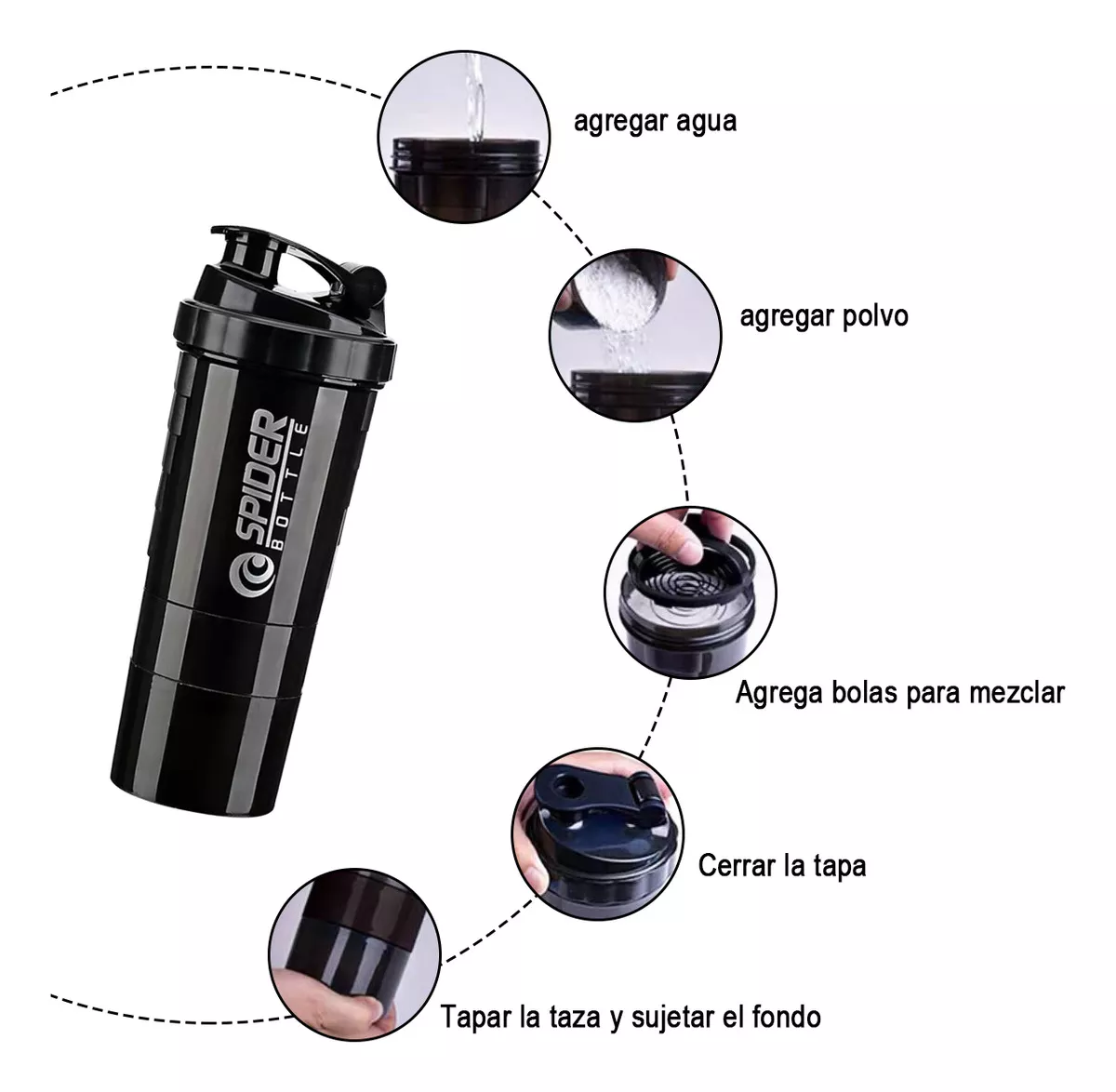 Vaso mezclador multifuncional para deportes fitness 500 ml