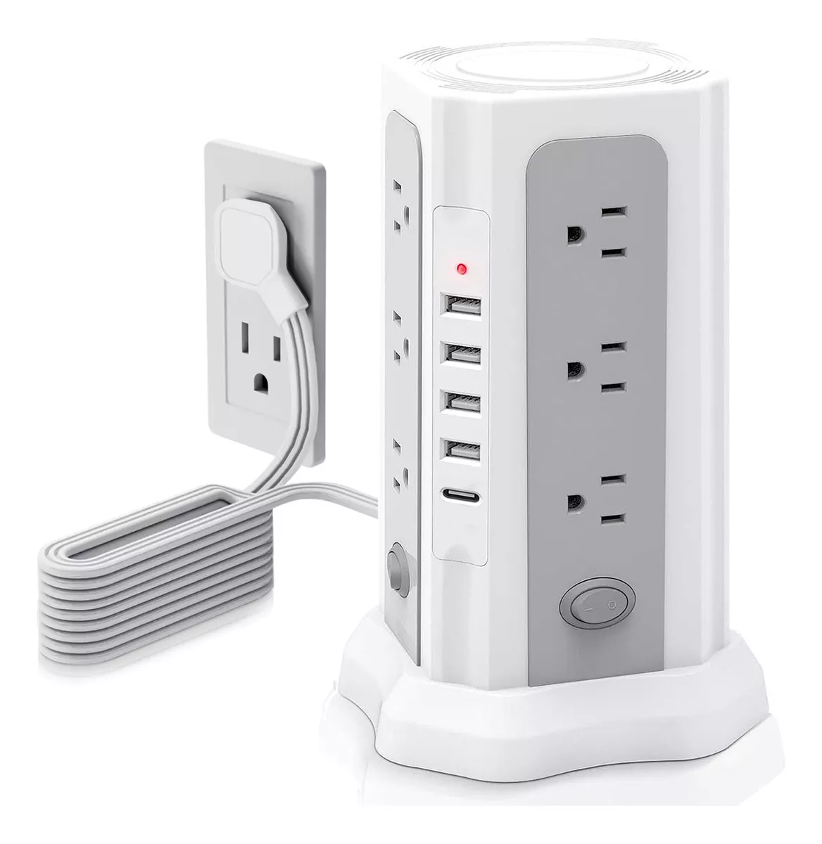 Enchufe Multicontacto Protección Contra Sobrecarga 17 Hoyos Negro