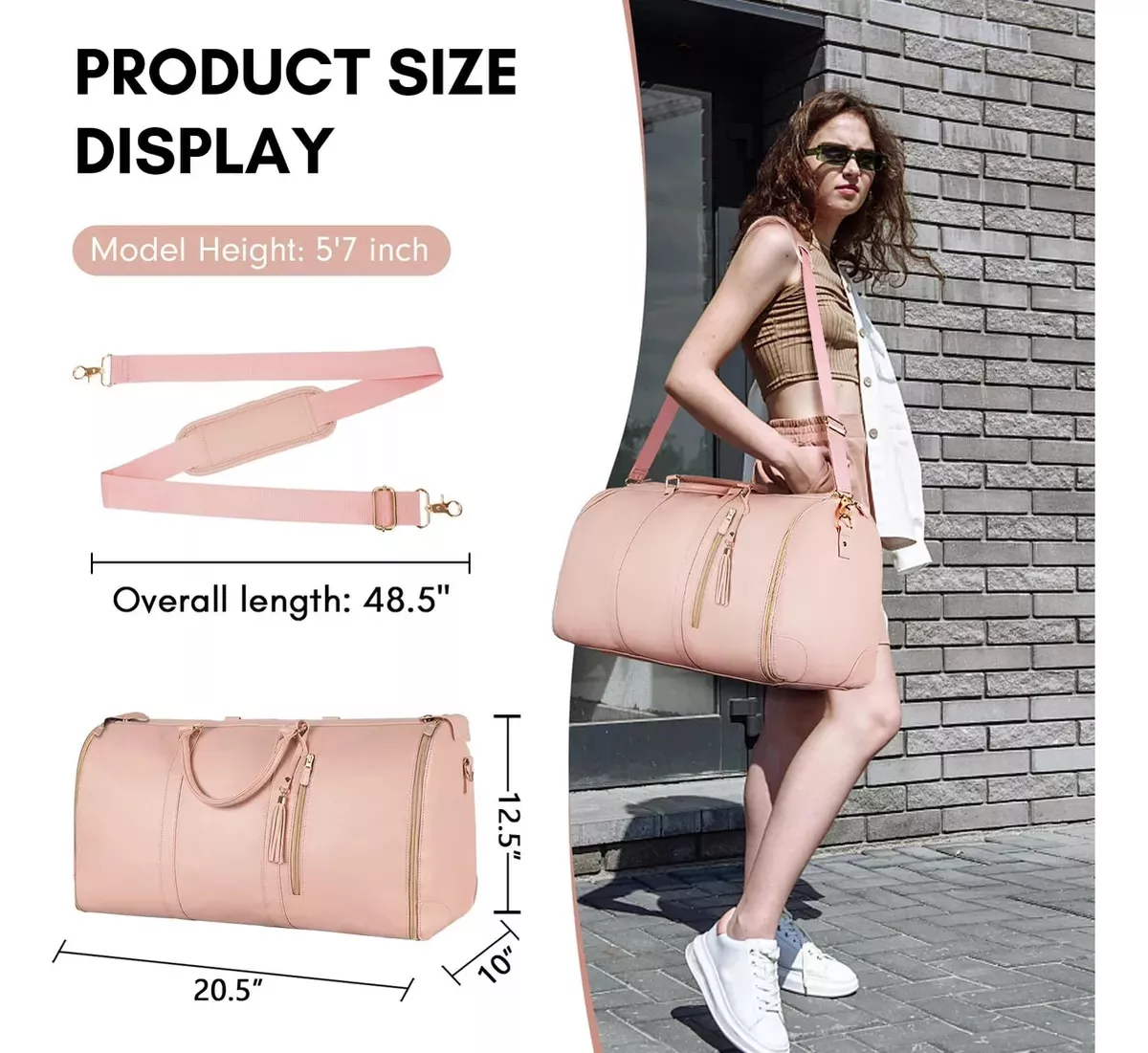 Maleta Portatrajes Ligera 2 En 1 Para Viajes Y Gym, Mochila