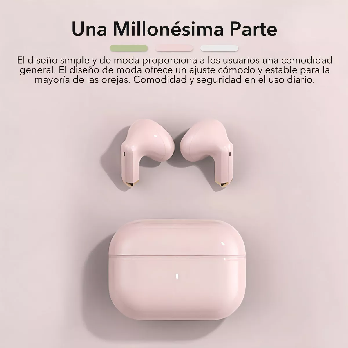 Auricular in-ear gamer inalámbrico Fitpolo Bluepods Mini 1 rosa con luz LED