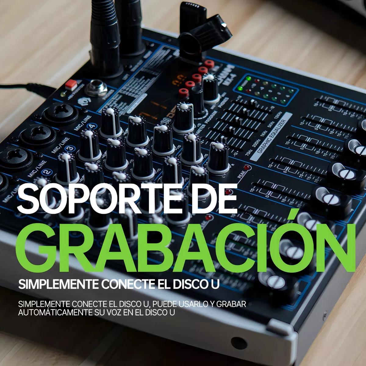 Mezcladora Audio Gc Mx4 Profesional 4 Canales 99 Efectos Dsp