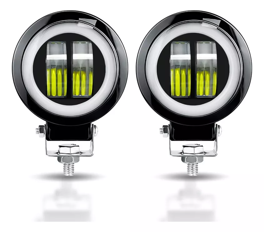 Par Faros Ojos De Ángel 4'' Faro Niebla Luz Blanca Auto Moto