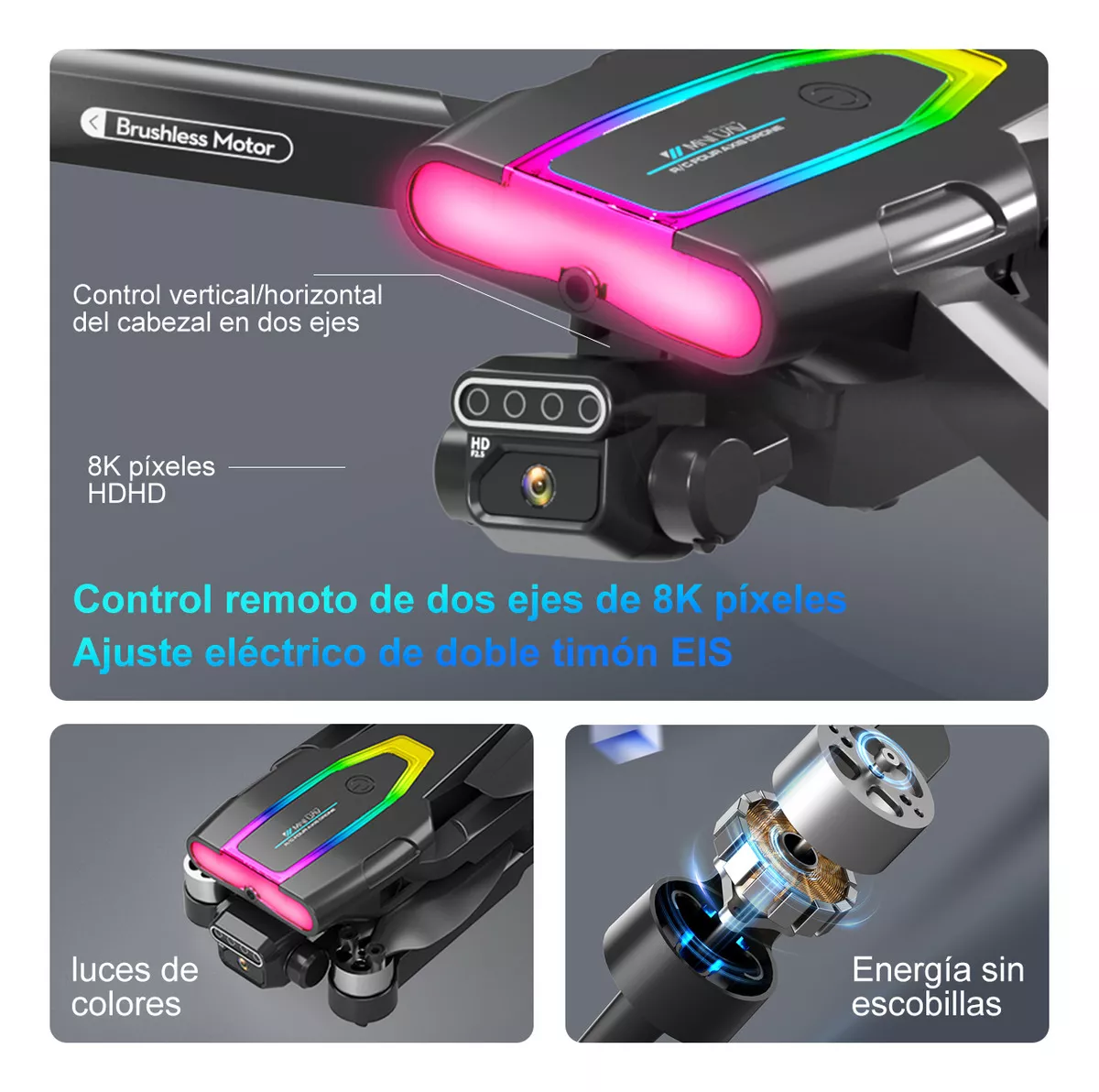 Fij Mini Drones Con Cámara 8k Hd F199 Sin Escobillas 3 Baterías