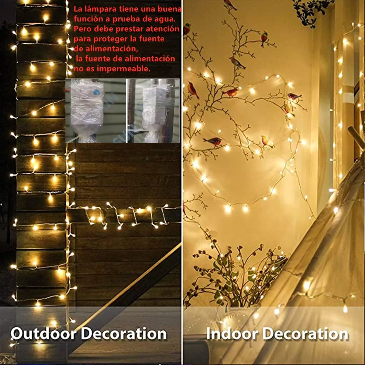 Series Luces Navidad Navideña Fiesta Árbol Bar Boda 200 Led