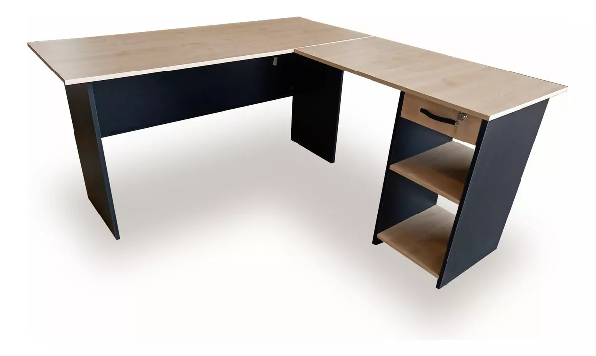 Mesa De Reunión Escritorio Escuadra Cajón Cllave 150x140 Eko