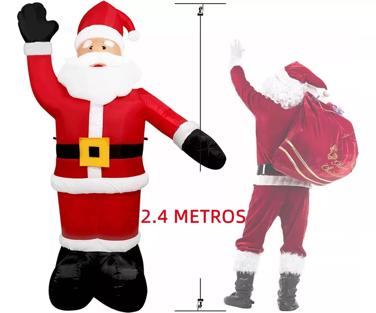 240cm Inflables Led Navideños Bienvenido Papá Noel Inflable
