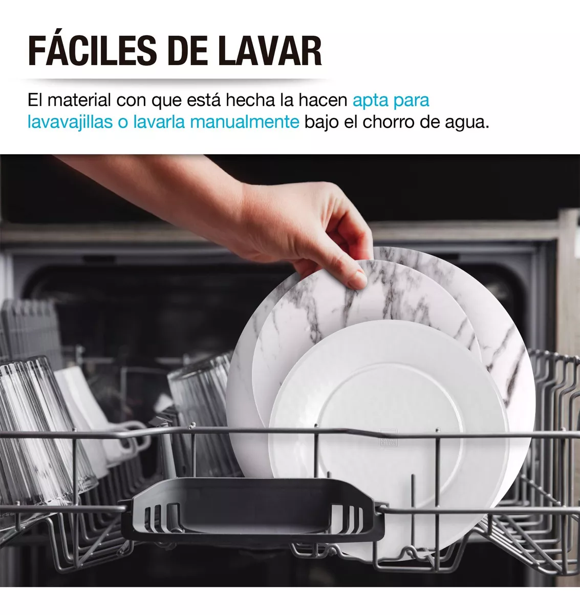 Vajilla de Melamina Moderna para 4 Personas (12 Pz): Plato Hondo, Ensaladera y Plato Trinche. Resistente a Caídas y Altas Temperaturas, Apta para Lavavajillas, No Microondas.