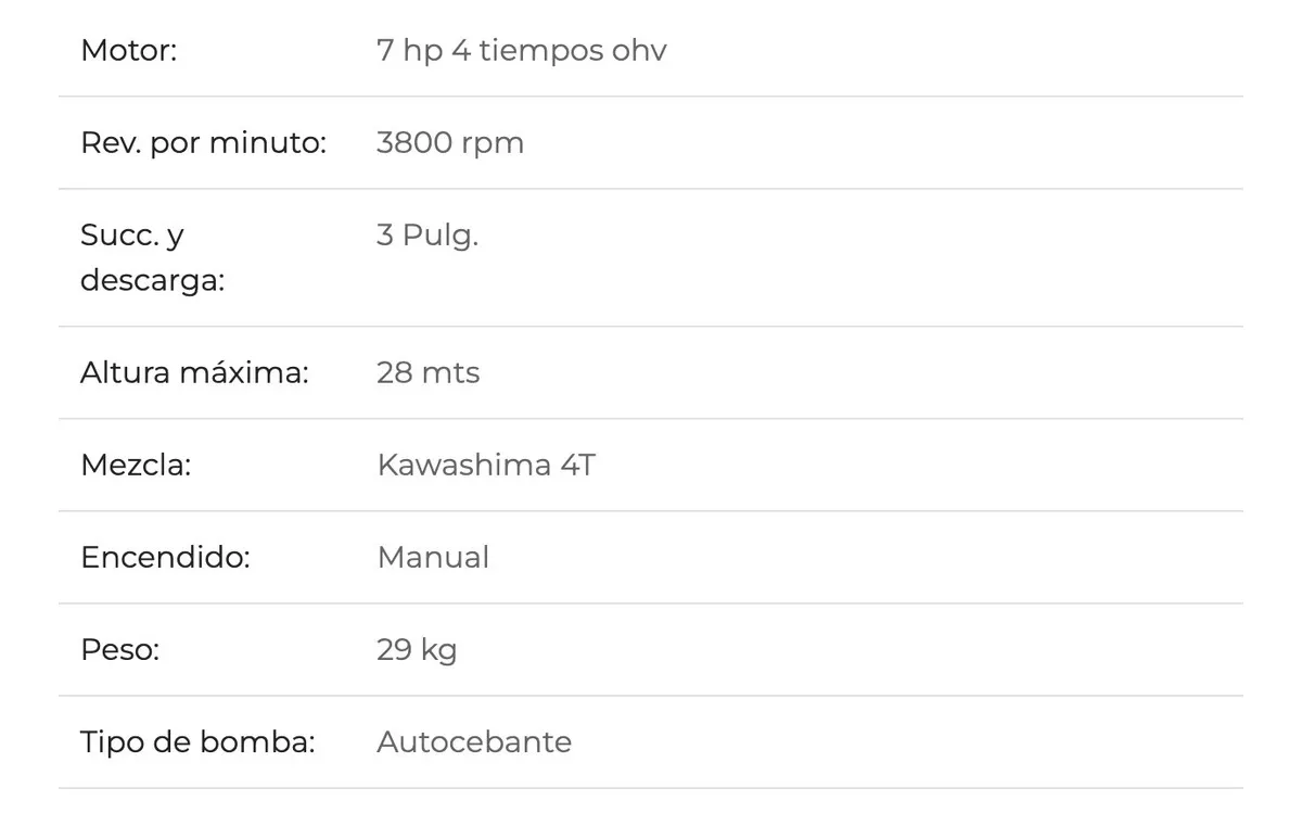 Motobomba Bomba De Agua A Gasolina Power Hunt Hunt3 3x3 7hp Riego