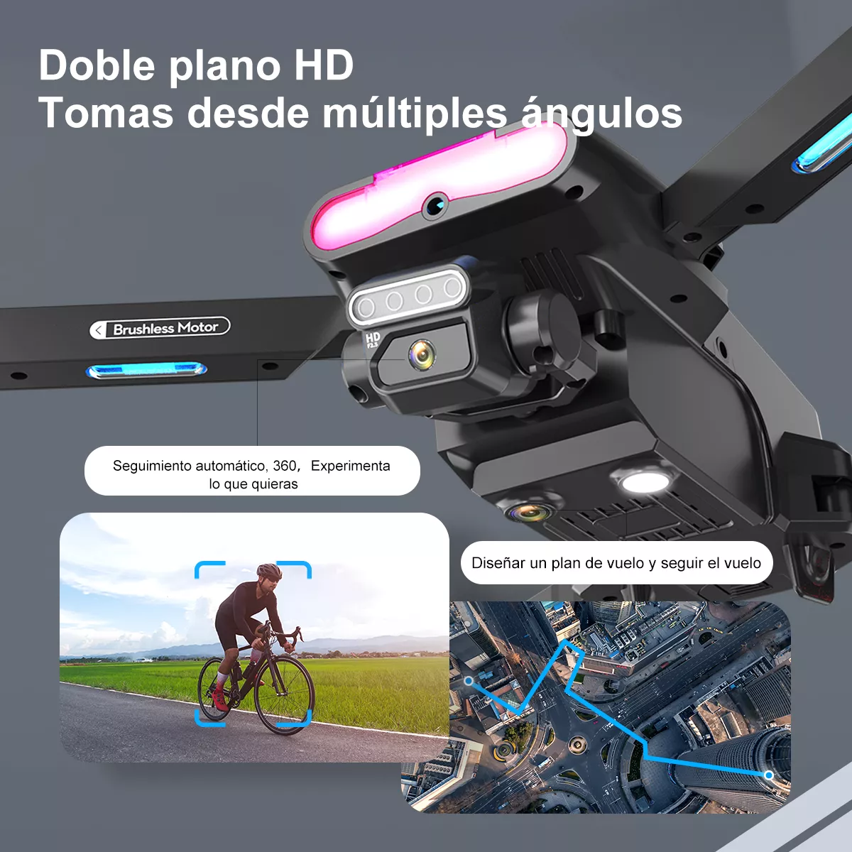 Fij Mini Drones Con Cámara 8k Hd F199 Sin Escobillas 3 Baterías