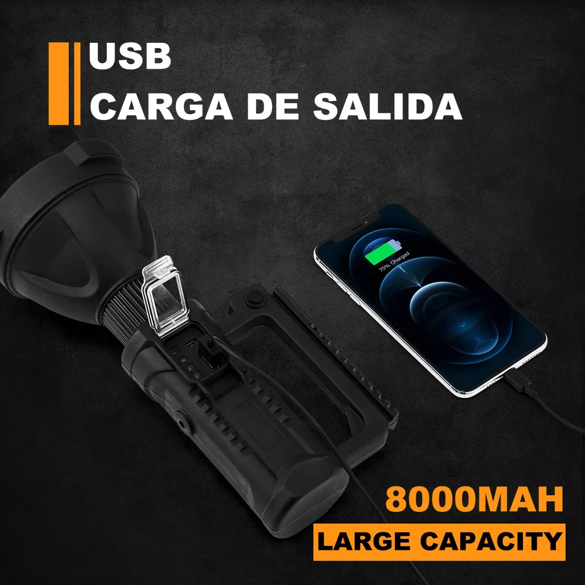 Lámpara 30, 000 Lumens Cacería Godzilla Light Super Ak47 Usb