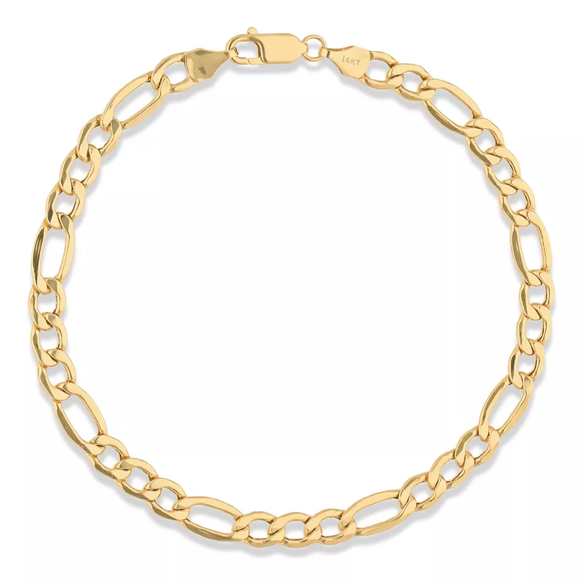 Pulsera Pulso Esclava Oro 14k Kilates Figaro 5.8mm 18cm