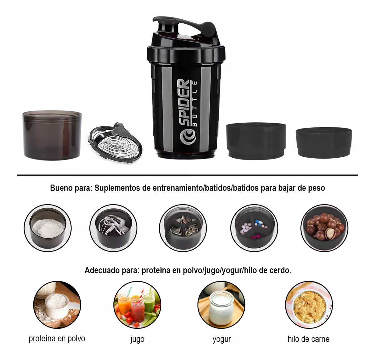 Vaso mezclador multifuncional para deportes fitness 500 ml