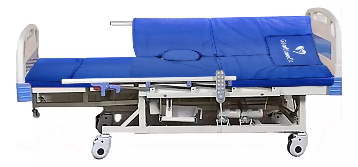 Gambimedic Cama Hospital Electrica 4 Posiciones Multifuncion Ideal Para Casa Cama Medica Enfermeria Portasuero Colchon Posicion Para Ir al Baño y Girar al Paciente Acostado Levanta Piernas y Espalda