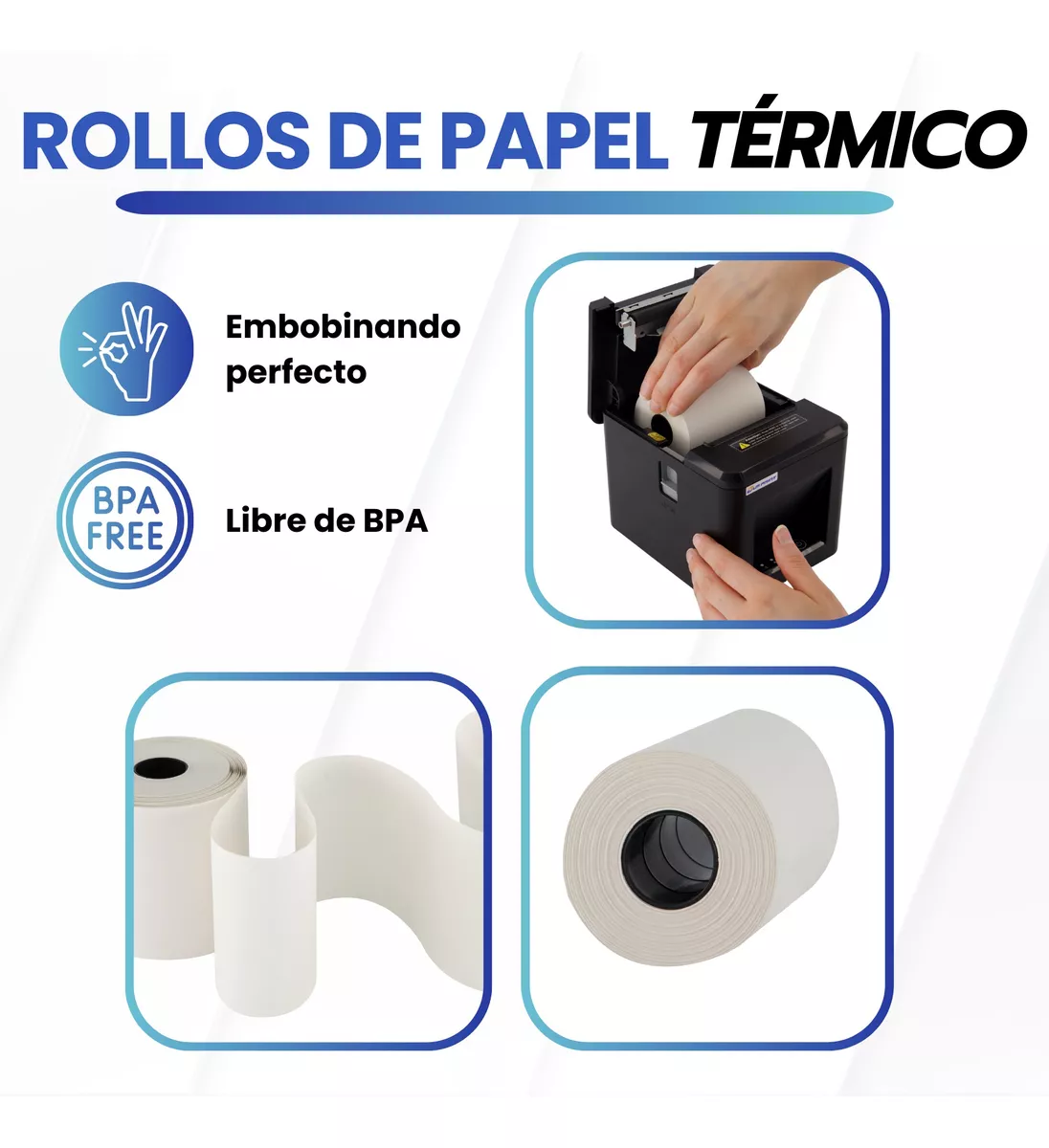 Rollos Papel Térmico 80x80 Impresora Térmica 80mm Negro 80