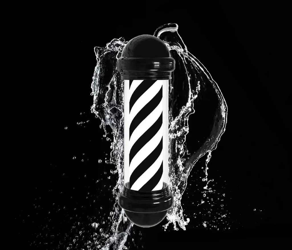 Poste Bombilla Barbería Caramelo Giratorio 65cm Peluquería