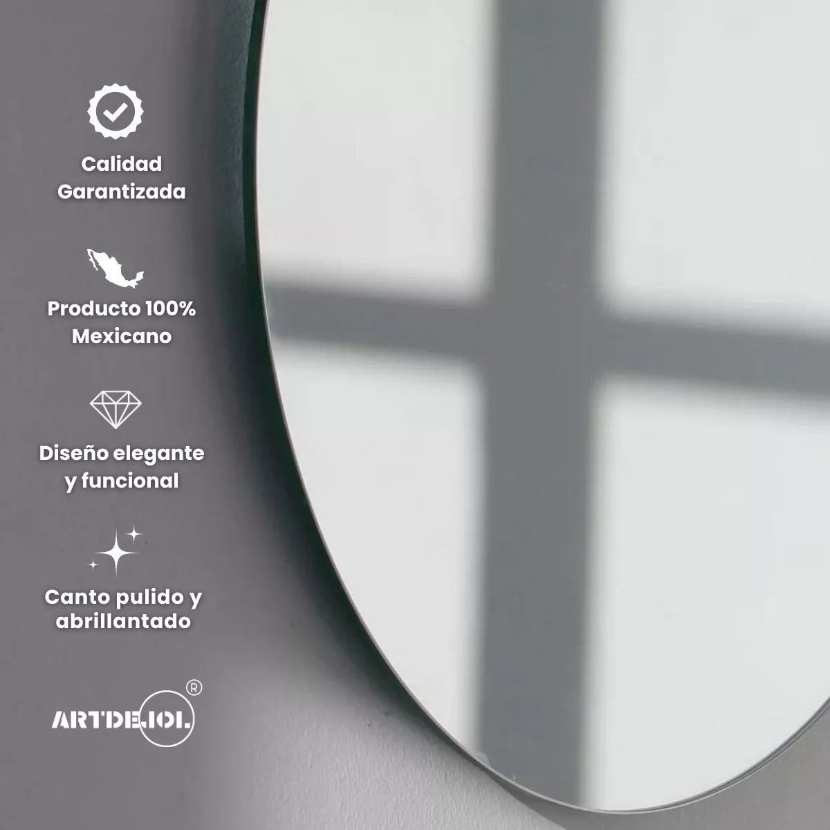 Espejo Irregular Amorfo 60 X 100 Con Led Touch Sala Elegante