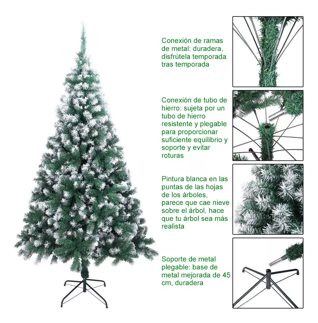 Artificial Árboles De Navidad Nieve 870 Ramas 2.1m Hogar