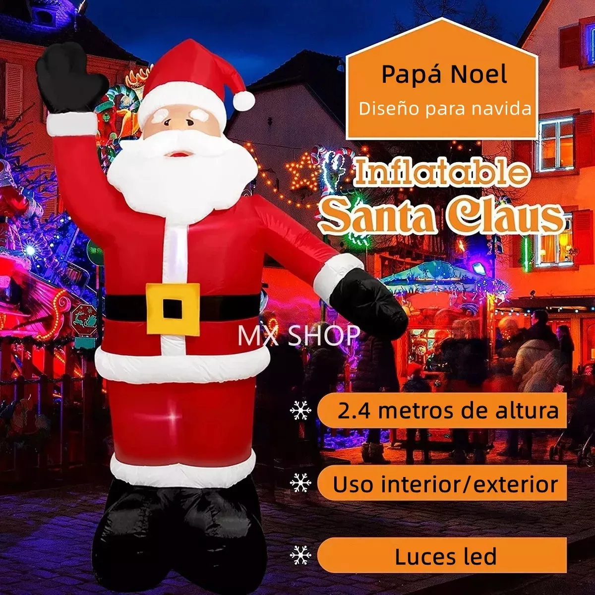 240cm Inflables Led Navideños Bienvenido Papá Noel Inflable