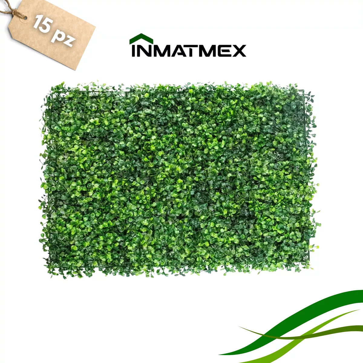 Follaje Verde Artificial Sinténtico 15 Pz 60x40 Cm Para Muro