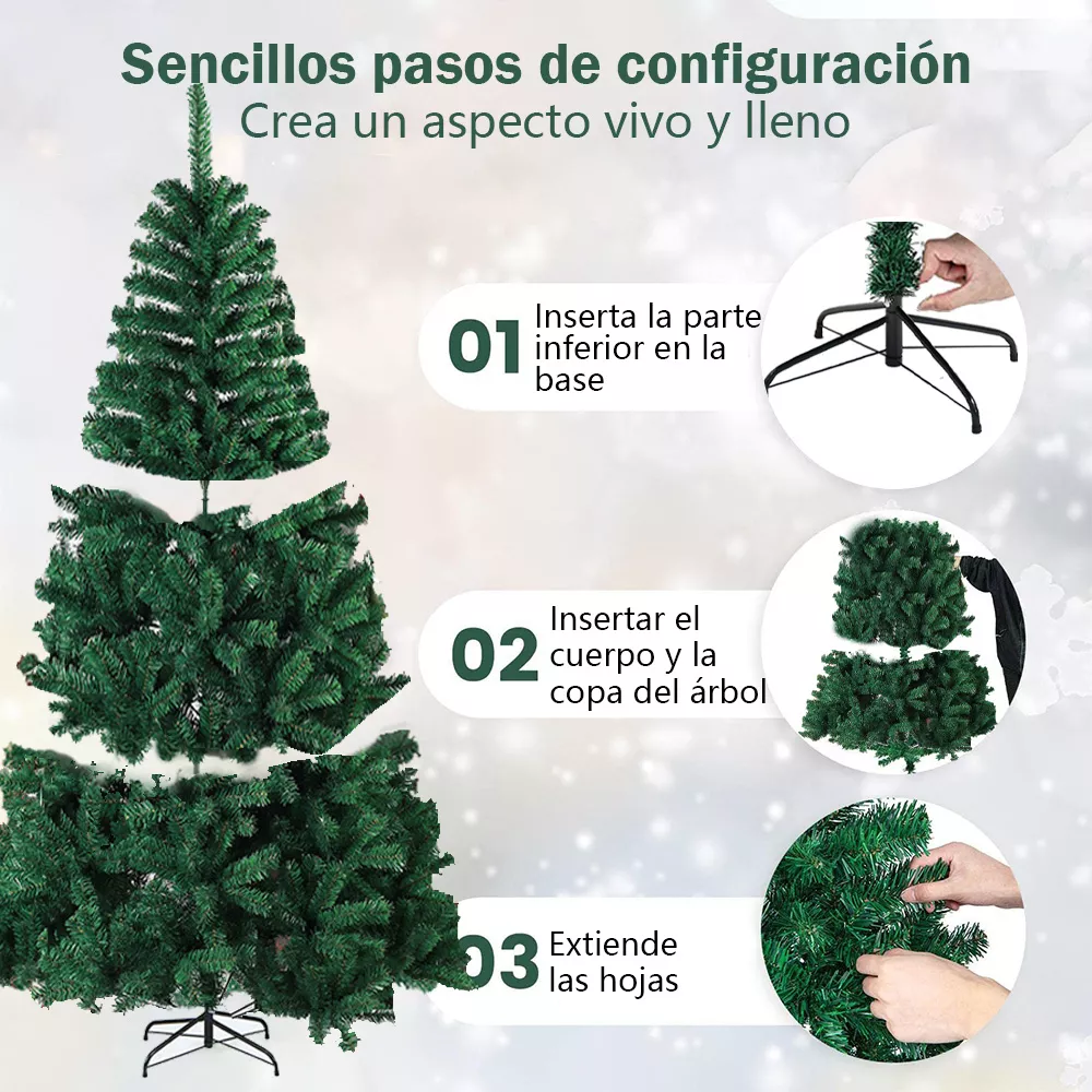 Abundio-SDS-70 Árbol De Navidad Encriptado De 2,1 M De Altura Y 1200 Ramas