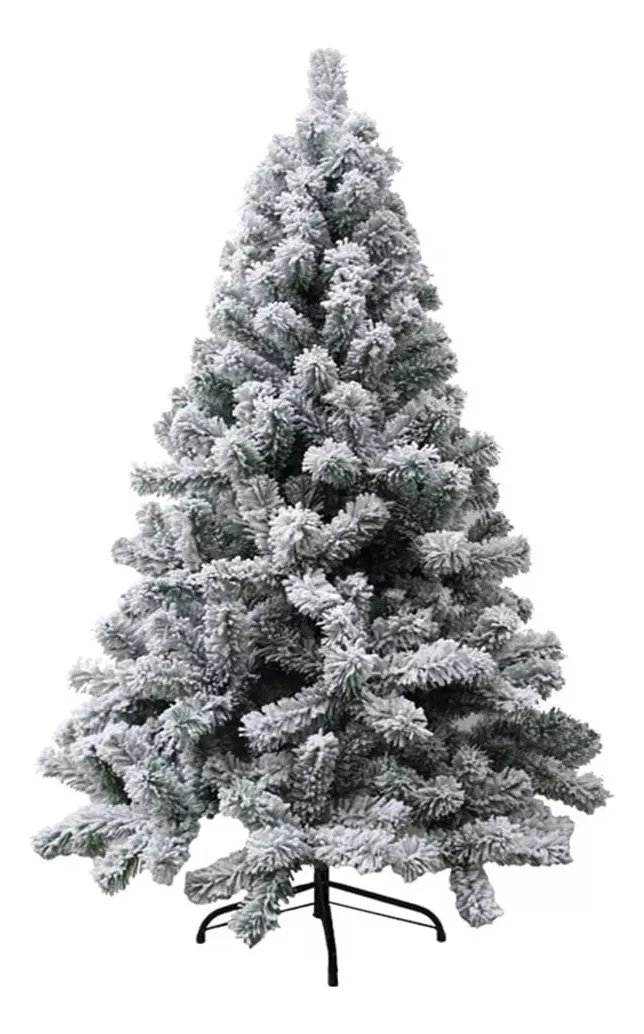 Arbol De Navidad De Nieve Artificial Blanca Flocada De 2.1 M