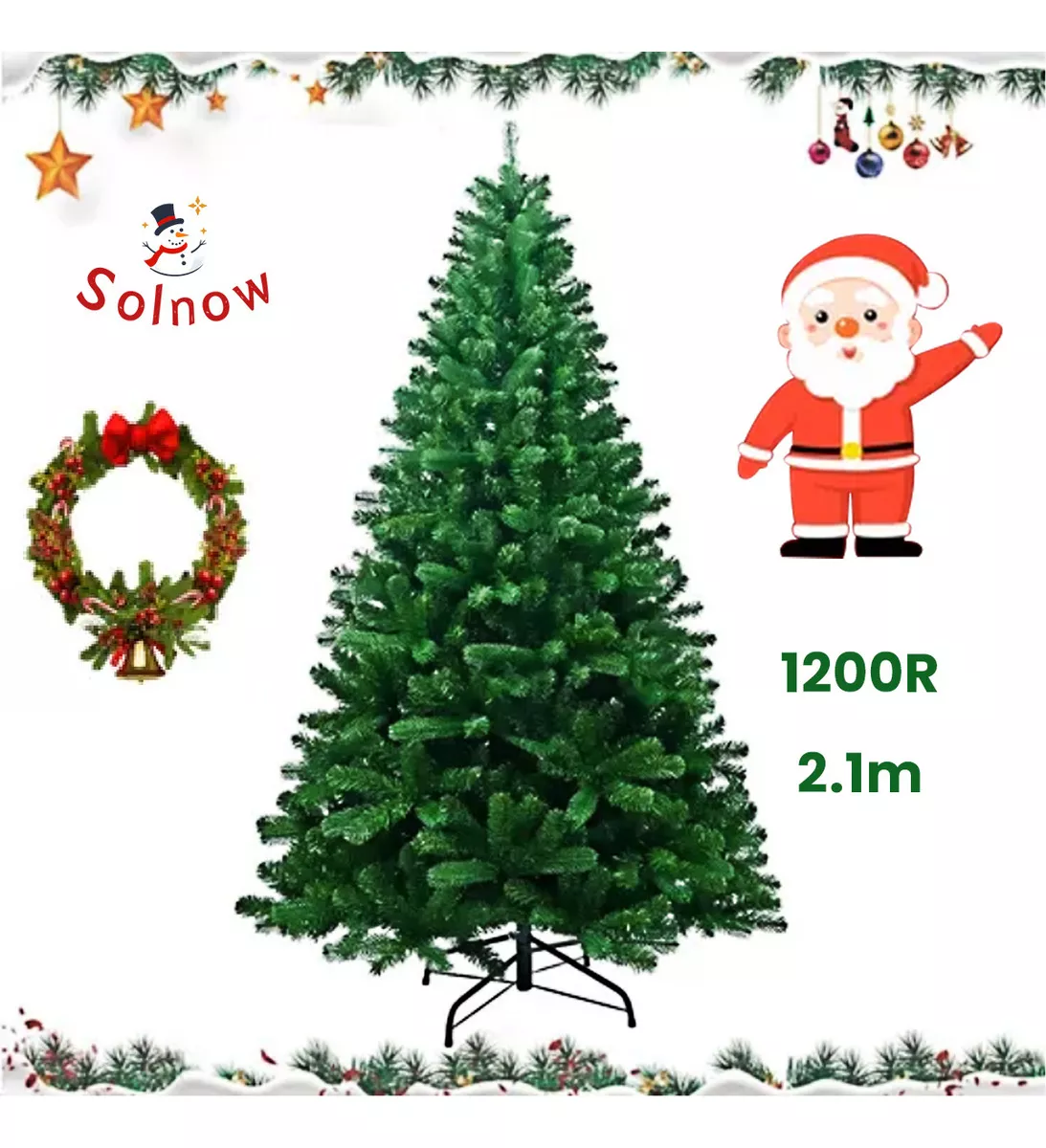 Abundio-SDS-70 Árbol De Navidad Encriptado De 2,1 M De Altura Y 1200 Ramas