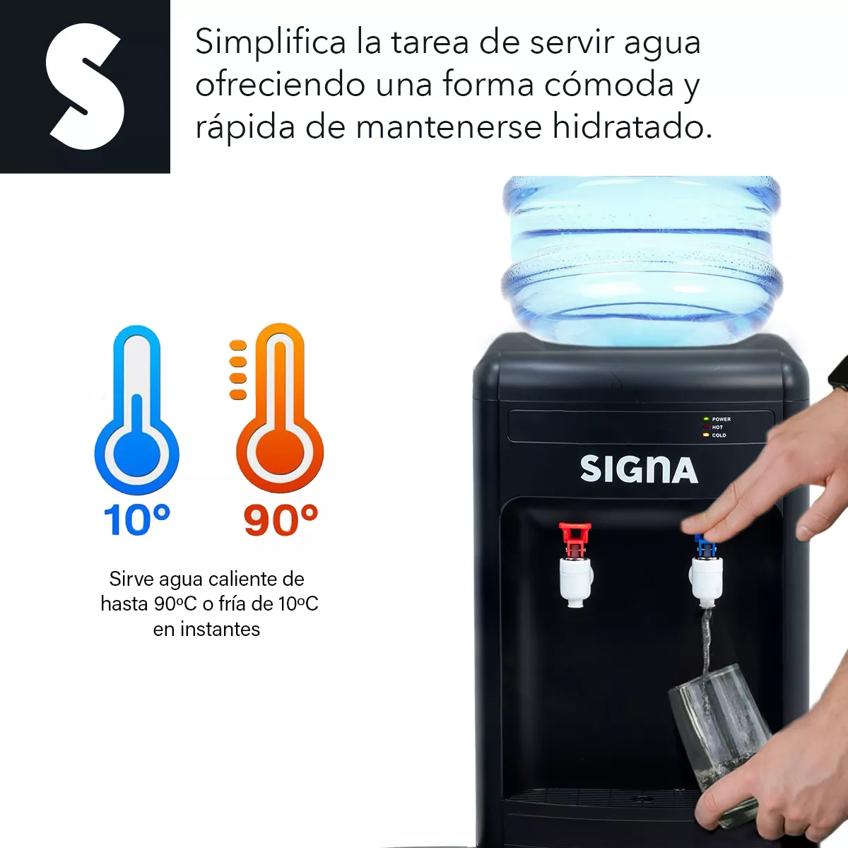 Dispensador De Agua Fría Caliente Eléctrico Garrafón 20lt