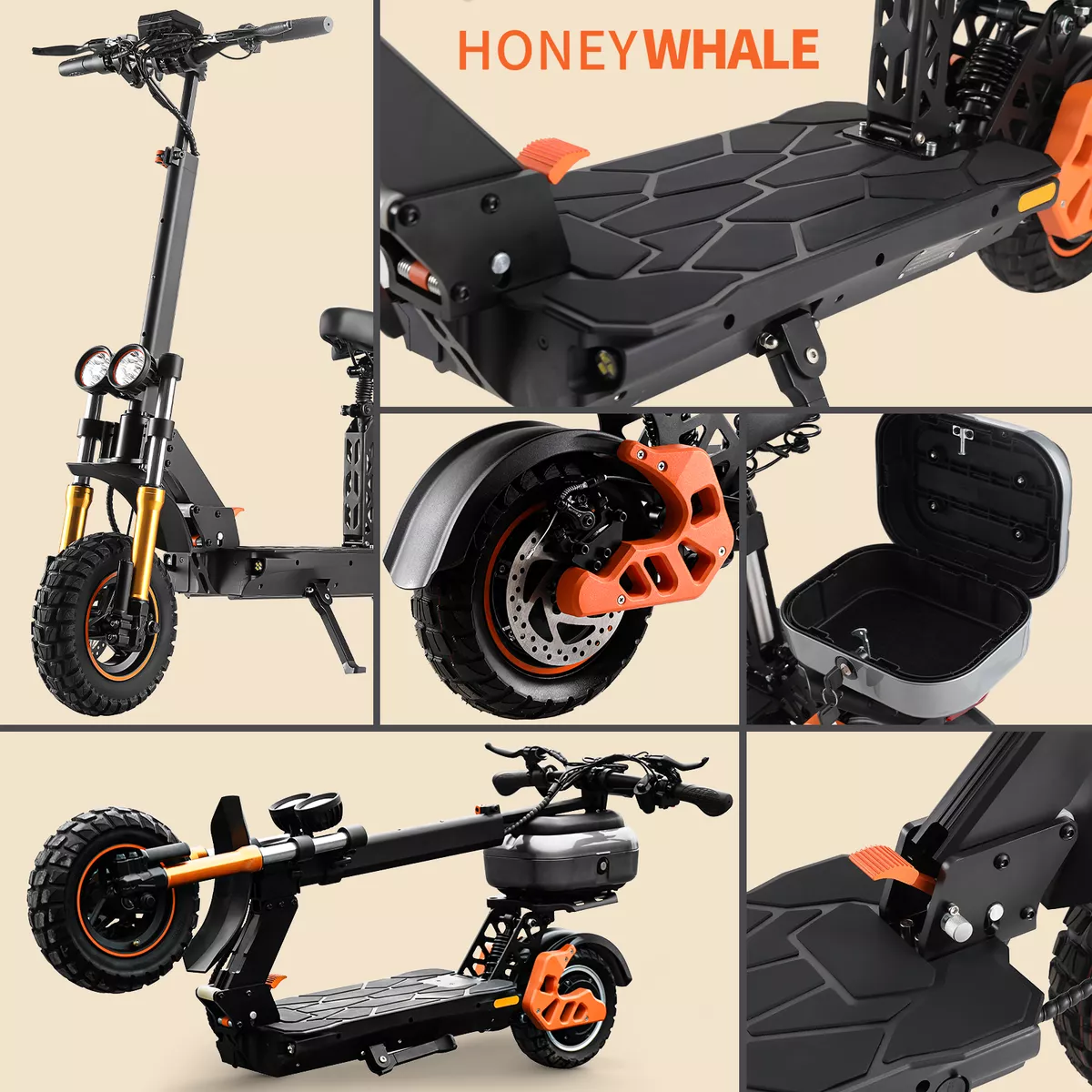 Scooter Eléctrico H3 Honey Whale C/asiento 1000w 55km/h