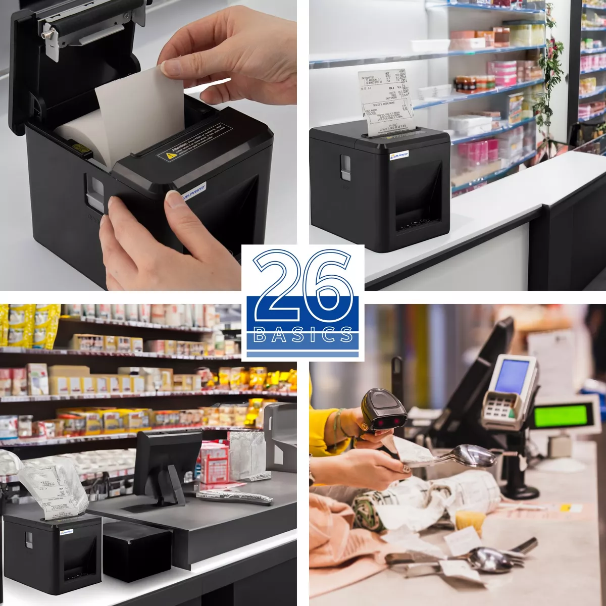 Rollos Papel Térmico 80x80 Impresora Térmica 80mm Negro 80