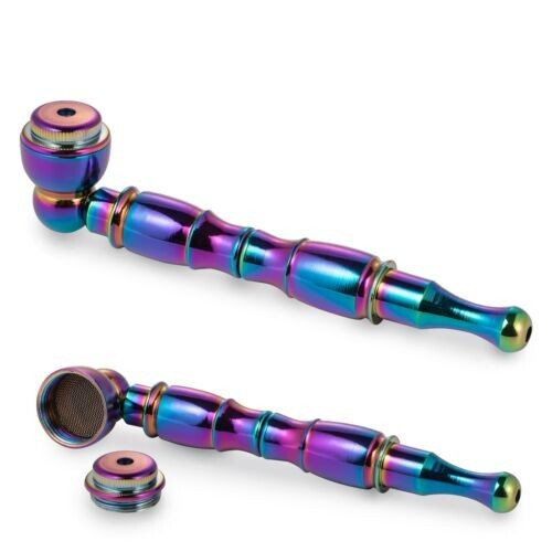 1 Pack Metal Smoking Pipe Tobacco Pipe All Metal Pipes with Lid