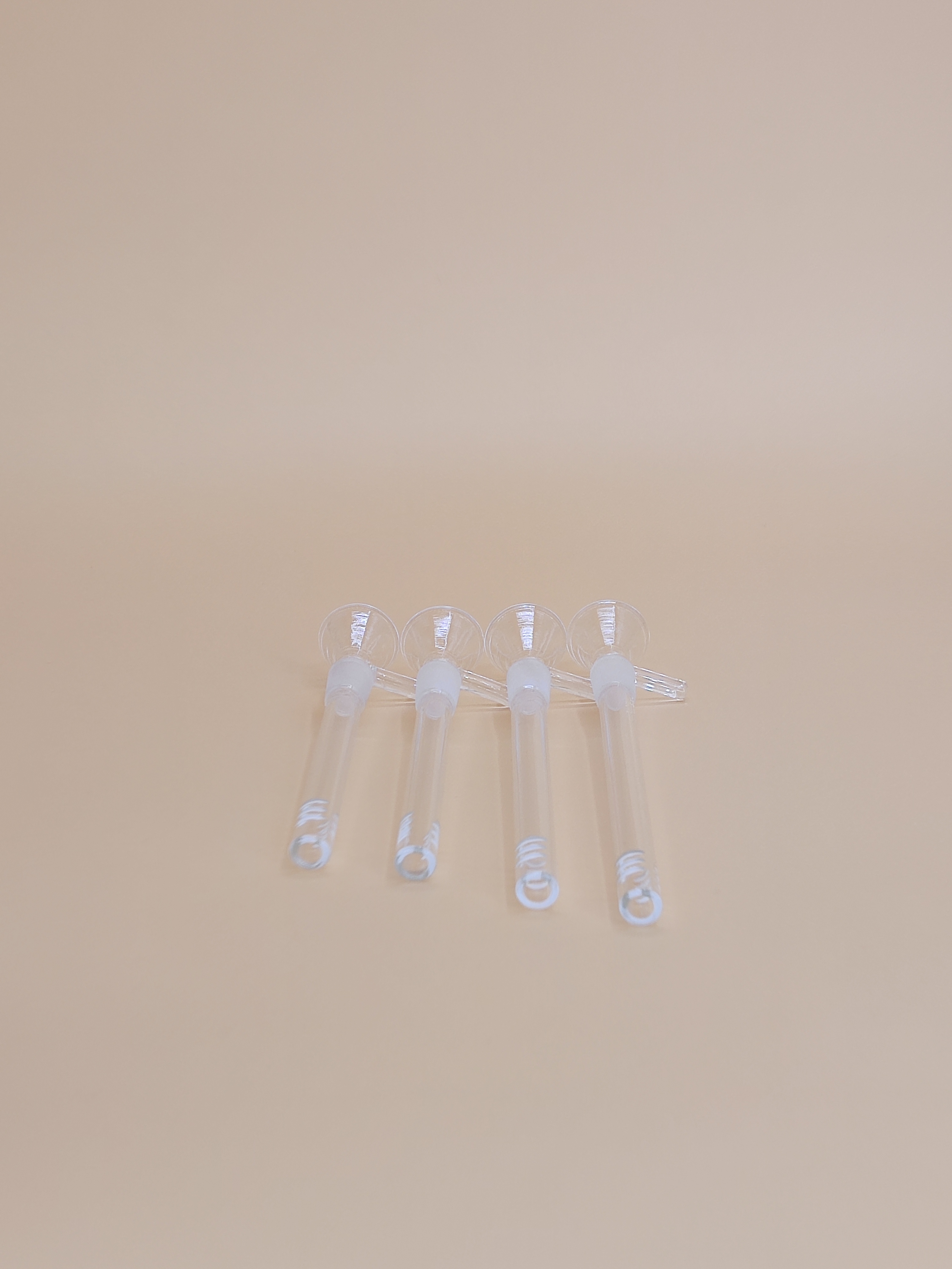 Transparent glass long bowl piece