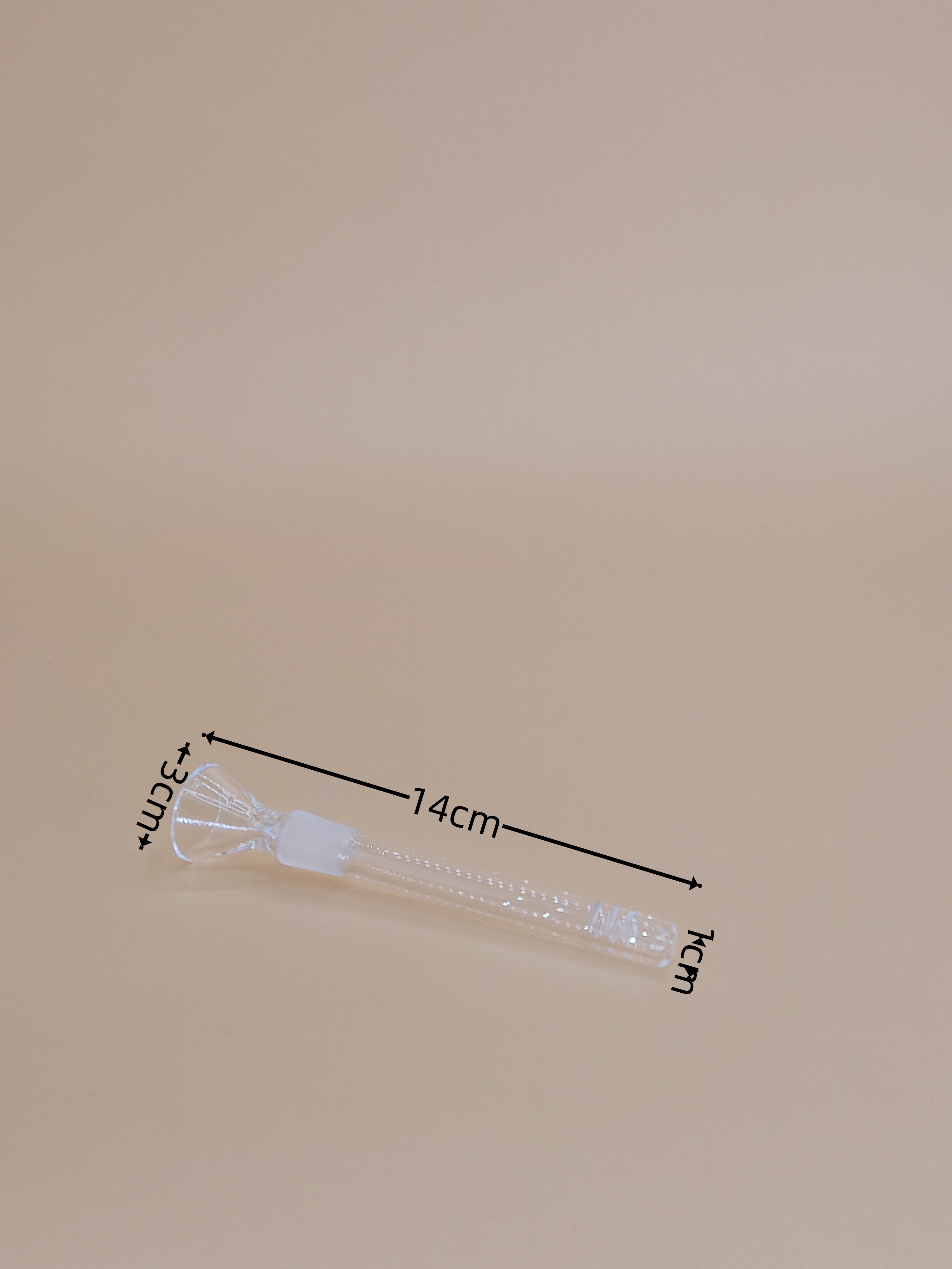 Transparent glass long bowl piece