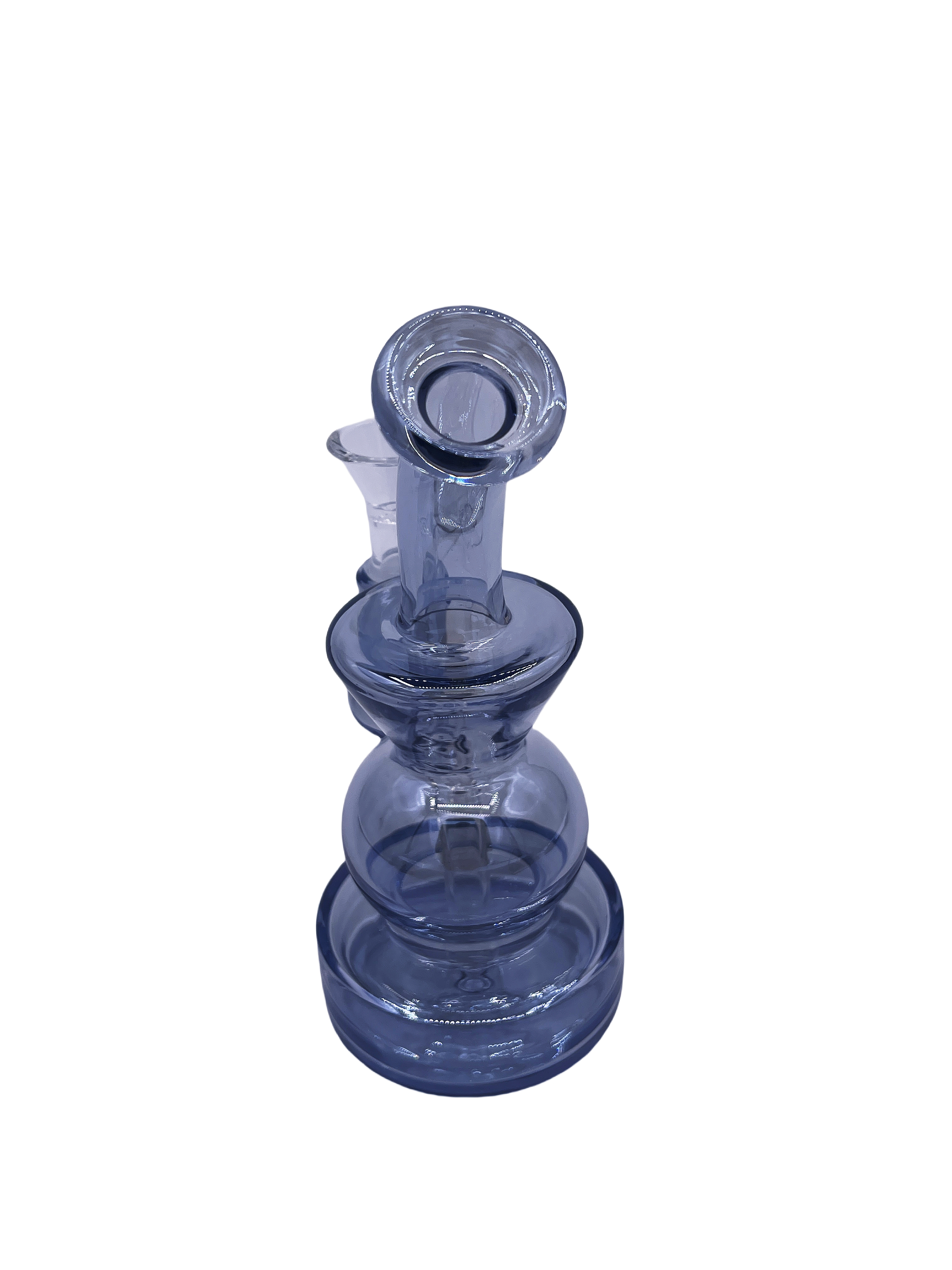 (Clear/Blue) Blown Glass Perc Tobacco Water Pipe/Bong Recycler W/ 14mm Bowl