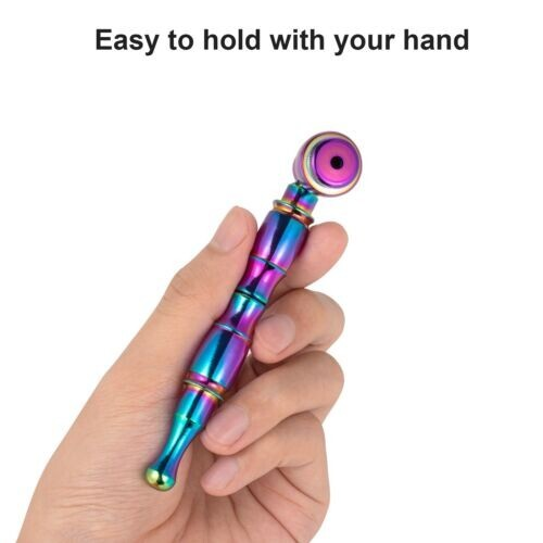 1 Pack Metal Smoking Pipe Tobacco Pipe All Metal Pipes with Lid