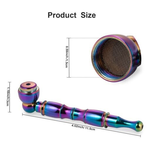 1 Pack Metal Smoking Pipe Tobacco Pipe All Metal Pipes with Lid