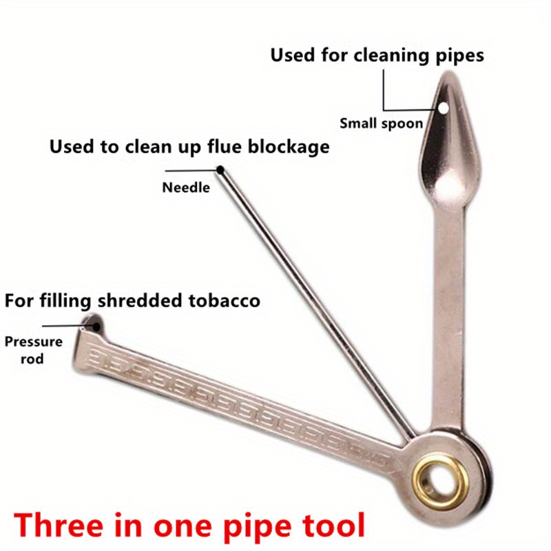 3-in-1 Metal Tobacco Pipe Cleaning Tool