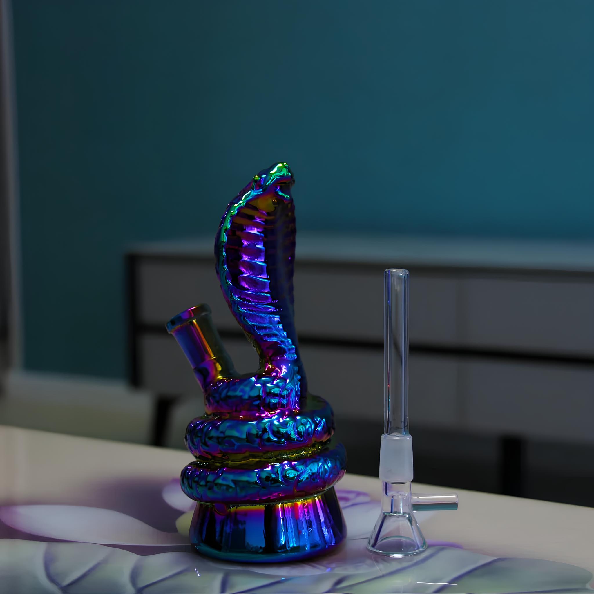 Holographic Cobra Glass Sculpture